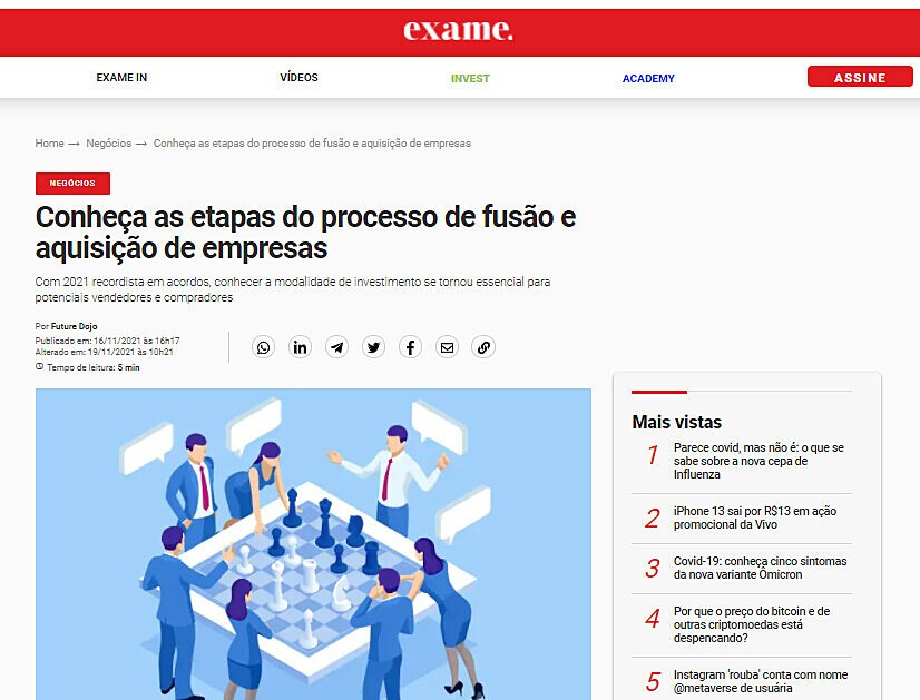 Conhea as etapas do processo de fuso e aquisio de empresas